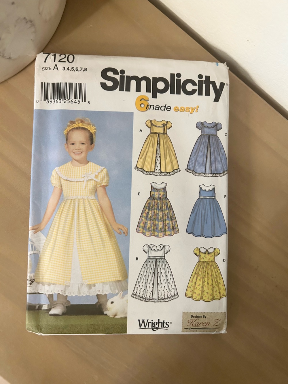 Vintage Simplicity 7120 Child’s Dress Sewing Pattern Sizes 3–8